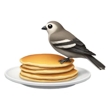 Bird eating pancake sticker