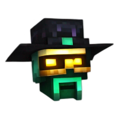 Pixel Minecraft Fedora Halloween Head Mask Diamond Obsidian Emerald Flame Shiny Glow Reward Legendary Unique Epic Mystery sticker