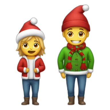 Christmas bum with little boy sticker