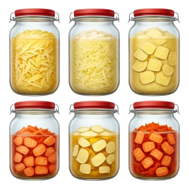 sauerkraut and kimchi in jars sticker