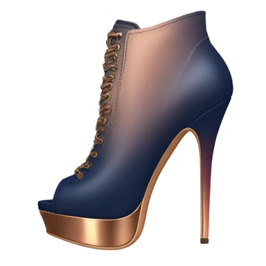 Realistic pair of navy,bronze,and rose gold ombre bootie spike heel shoes. sticker