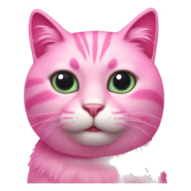 Pink cat with glittery eyes sticker