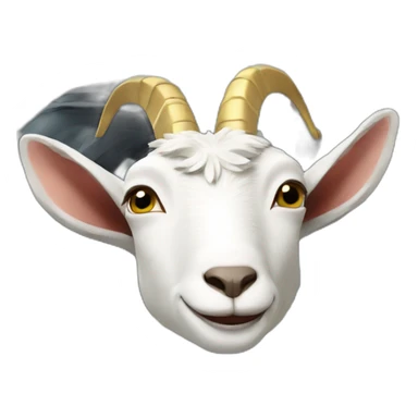 Male Goat in crown drives a car sticker