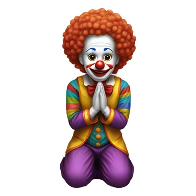 Clown kneeling down praying  sticker