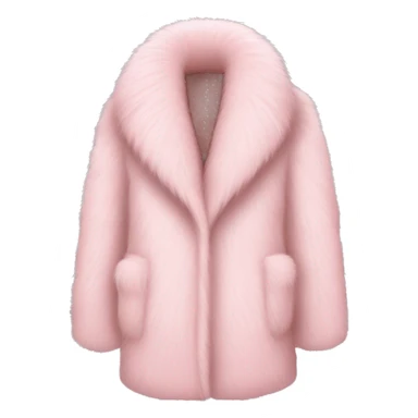Long pale pink Pink fur coat sticker