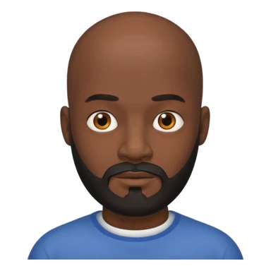 Dark skin bald man with black beard sticker
