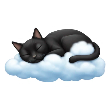 Black cat sleeping on cloud sticker