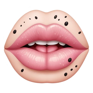 شفاه 👄 وردية فاتحة و مرقطة بالأسود حيث يظهر اللون الأسود ويكون أكثر واقعية  sticker