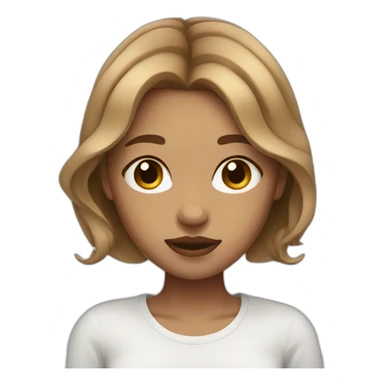 girl with light brown hair and septum rolls her eyes sticker