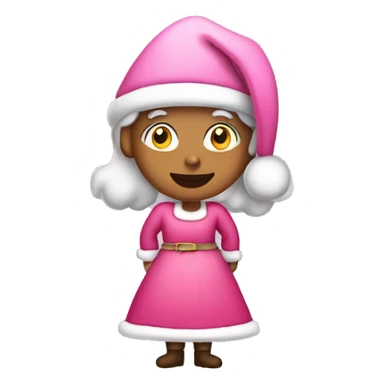 Mrs.claus with a pink hat and dress sticker