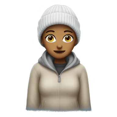 Cold girl in toque eye roll sticker