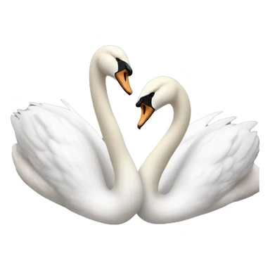 2 swans that make a heart sticker