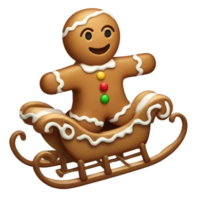 Gingerbread man on a sleight  sticker