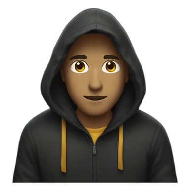 homme sombre avec une capuche et une tenue en or sticker