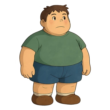 ghibli style big boy character sticker