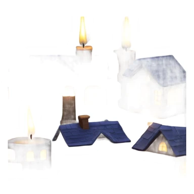 Lightening over a candlelit house  sticker