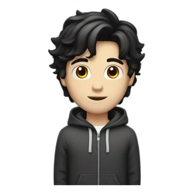 white boy with black hair and full body sticker