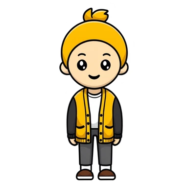 Black and white cardigan emoji  sticker