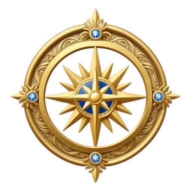 ornate compass rose badge. sticker