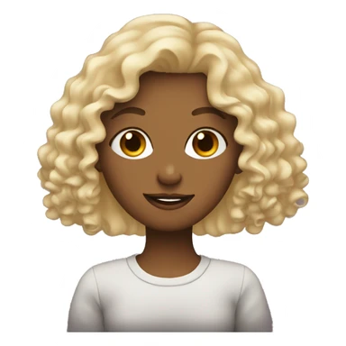 Girl with curly blonde hair drinking coffee sticker