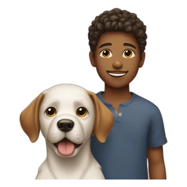 boy whit a dog sticker