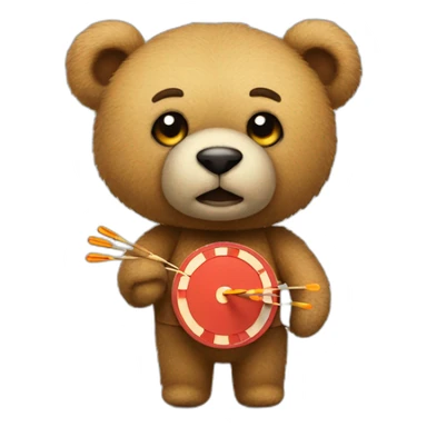 teddybear holding darts sticker