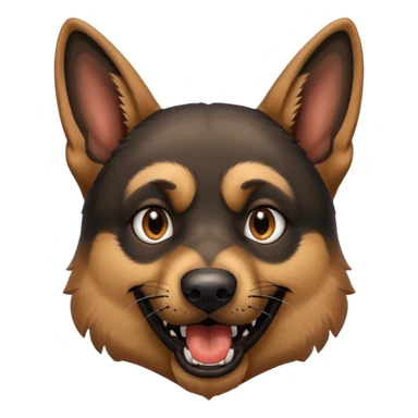 Evil German shepherd head panting bark sticker