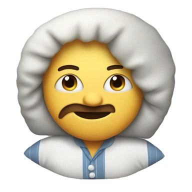 man with pillow head in pajamas sticker