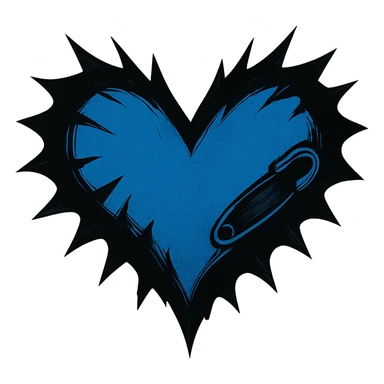 Remove the background, keep the emo heart with transparent background, preserving the emo heart style and details clearly visible on transparent background. sticker