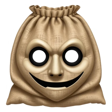 horror movie villain with burlap sack mask with one eyehole sticker