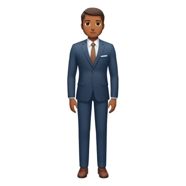 A full-body digital illustration of a Black man standing confidently in a  suit, sticker