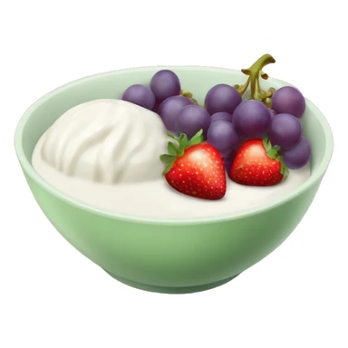 fruit yogurt bowl with strawberries and grapes sticker