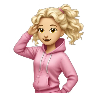 dancing-white-fair-haired-girl-pink-oversize-tracksuit sticker