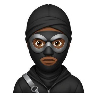 Black guy black robber mask sticker