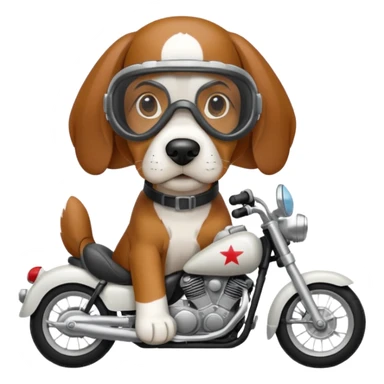 bassett hound on a motorcycle sticker