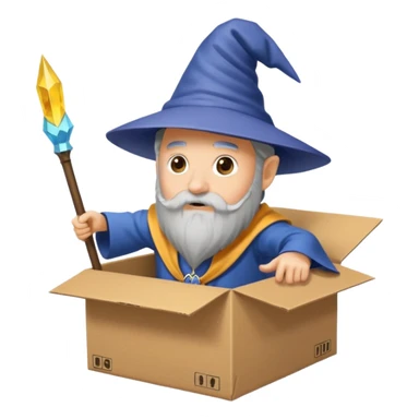 A wizard that is a cardboard box. sticker