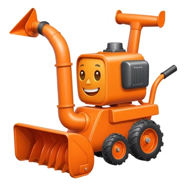 Happy Orange Snowblower cartoon character  sticker