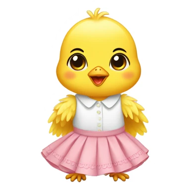 Baby chick with skirt sticker