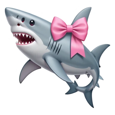 Shark with a pink bow sticker