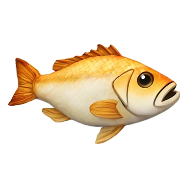 baked fish on a white plate sticker