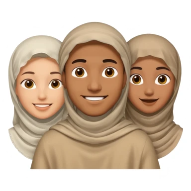 polygynie 1 man 3 veiled women sticker