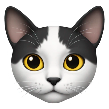 cat with half black muzzle half white sticker