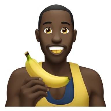 black man eating bannana sticker