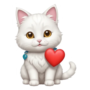 Cute white cat making heart shape with his hand above the head like this🙆‍♂️ sticker