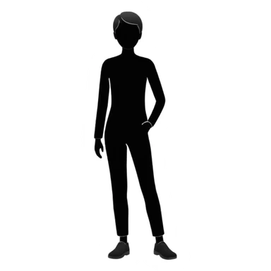 Minimalistic flat vector icon, iOS style, thin black outline on white background. Person silhouette. Black, completely monochrome, matte.  sticker