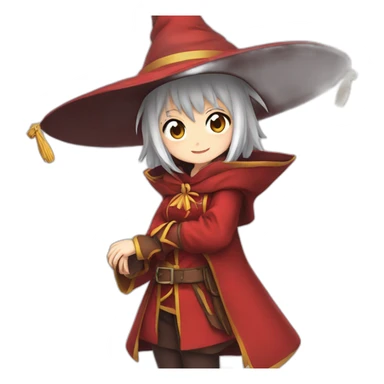 female mage red clothing pointy hat megumin sticker