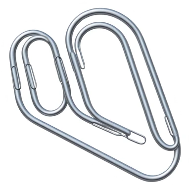 Realistic, silver paper clip sticker