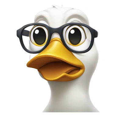 Annoyed duck peering over glasses sticker