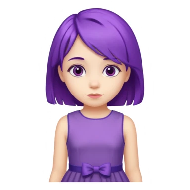 5 years old girl with purple hair sticker