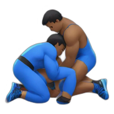 two wrestlers tying up sticker